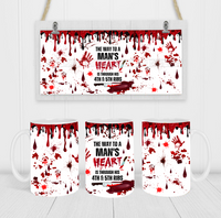 The Way To A Man's Heart - Coffee Mug Wrap - Sublimation Transfers