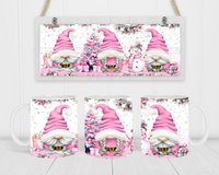 Pink Gnomes - Coffee Mug Wrap - Sublimation Transfers