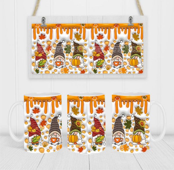 Fall Gnomes - Coffee Mug Wrap - Sublimation Transfers