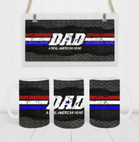 Real American Hero Dad - Coffee Mug Wrap - Sublimation Transfers