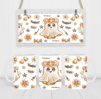 Cute Ghost - Coffee Mug Wrap - Sublimation Transfers