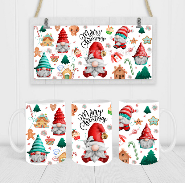 Christmas Gnome - Coffee Mug Wrap - Sublimation Transfers