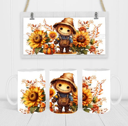 Fall Scarecrow - Coffee Mug Wrap - Sublimation Transfers