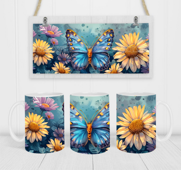 Vibrant Butterfly - Coffee Mug Wrap - Sublimation Transfers