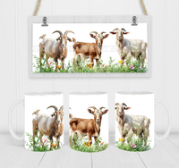 Country Goats - Coffee Mug Wrap - Sublimation Transfers