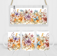 Floral - Coffee Mug Wrap - Sublimation Transfers