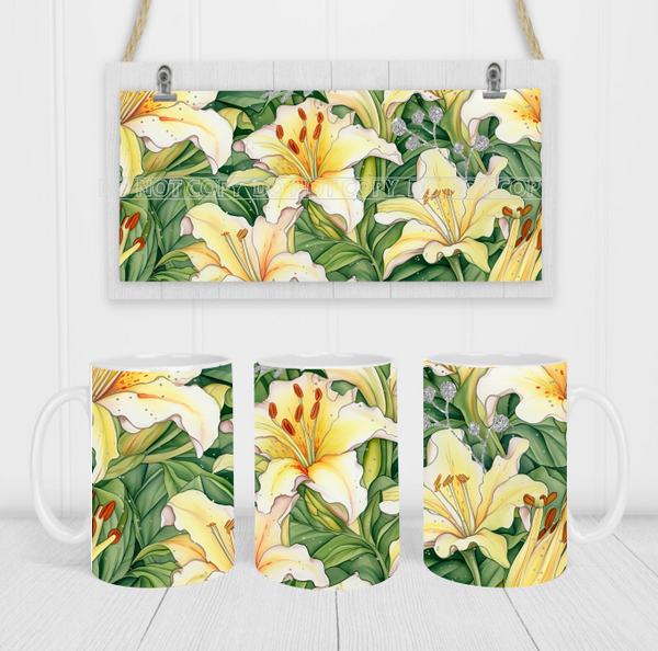 Lillies - Coffee Mug Wrap - Sublimation Transfers