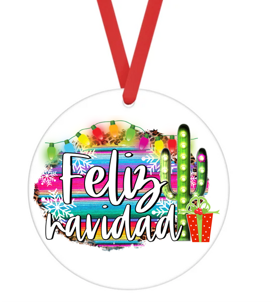 Feliz Navidad - Christmas Ornament - UV DTF Decals – Crafty Bucks