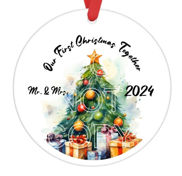 Our First Christmas Together 2024 - Sublimation Ornament Transfers