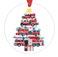 Fire Truck Tree - Sublimation Ornament Transfers