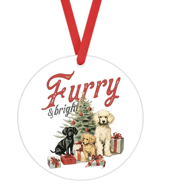 Furry & Bright - Christmas Ornament -  UV DTF Decals