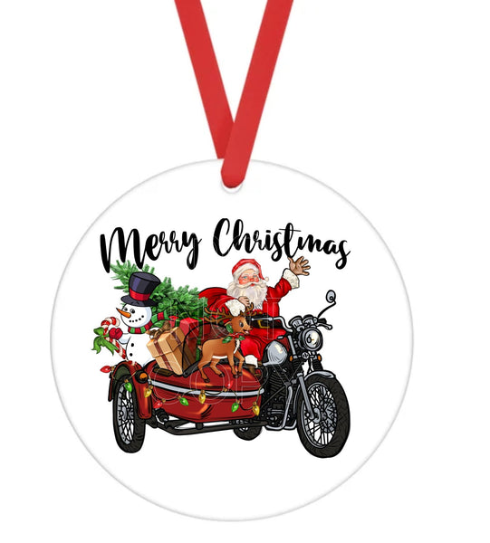 Santa Biker - Sublimation Ornament Transfers