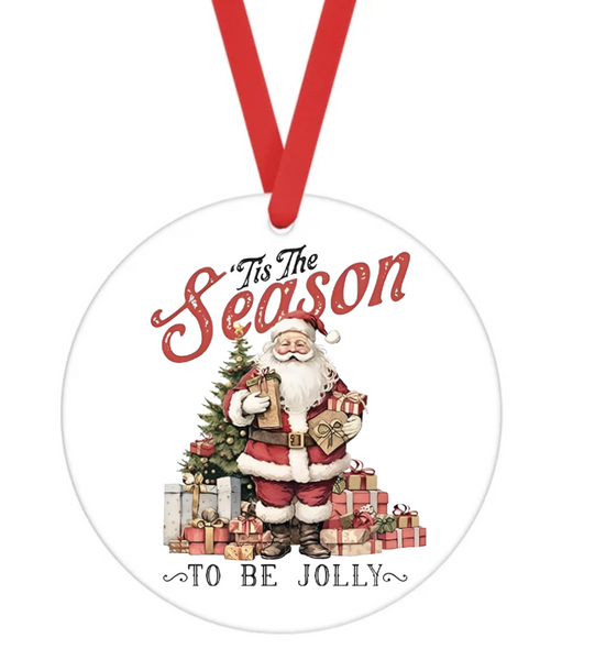 tis The Season To Be Jolly - Christmas Ornament -  UV DTF Decals