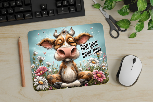Find Your Inner Moo - Mouse Pad - Sublimation Transfer – Crafty Bucks