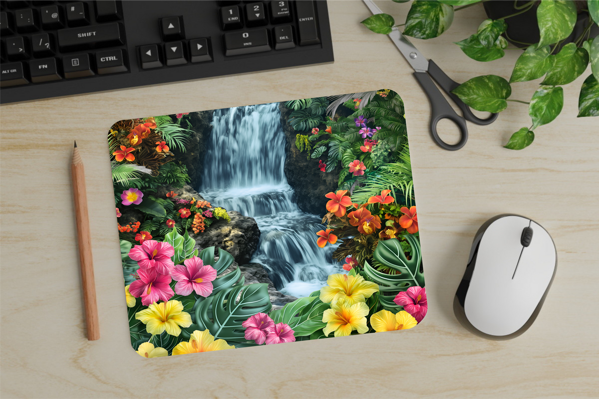 Tropical Waterfall - Mouse Pad - Sublimation Transfer – Crafty Bucks