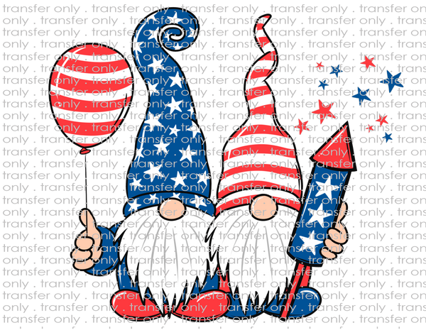 Patriotic Gnomes- Waterslide, Sublimation Transfers