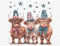 Patriotic Cows - Waterslide, Sublimation Transfers