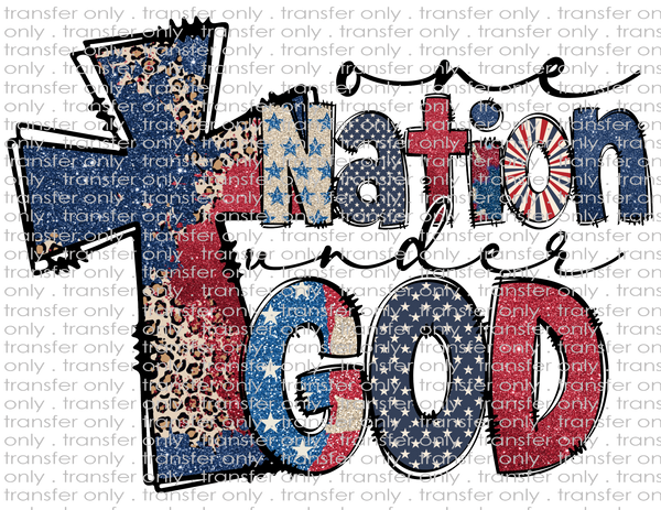 One Nation Under God - Waterslide, Sublimation Transfers