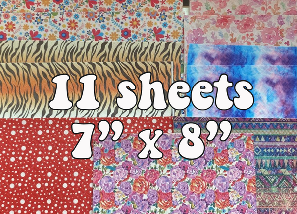 11 sheets - Printed Faux Leather