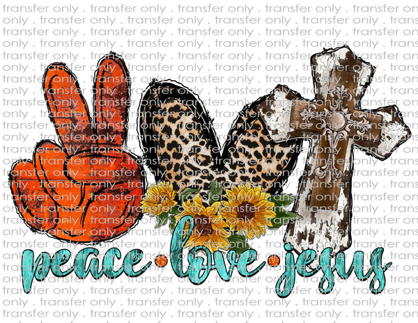 Western Peace Love Jesus - Waterslide, Sublimation Transfers