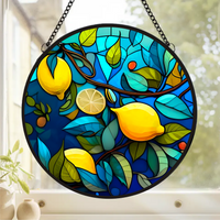 Lemons - Stained Glass Effect - Clear Vinyl Transfer