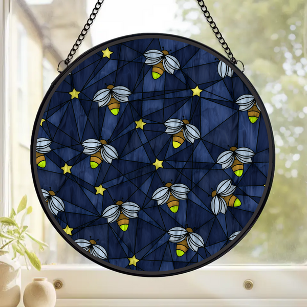 Fireflies - Stained Glass Effect - Clear Vinyl Transfer