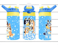 Blue Character Dog - 12 oz Tumbler Wrap Sublimation Transfers