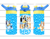 Blue Dog Family - 12 oz Tumbler Wrap Sublimation Transfers