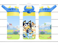 Blue Character Dog - 12 oz Tumbler Wrap Sublimation Transfers