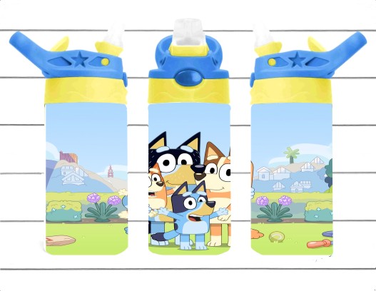 Blue Character Dog - 12 oz Tumbler Wrap Sublimation Transfers