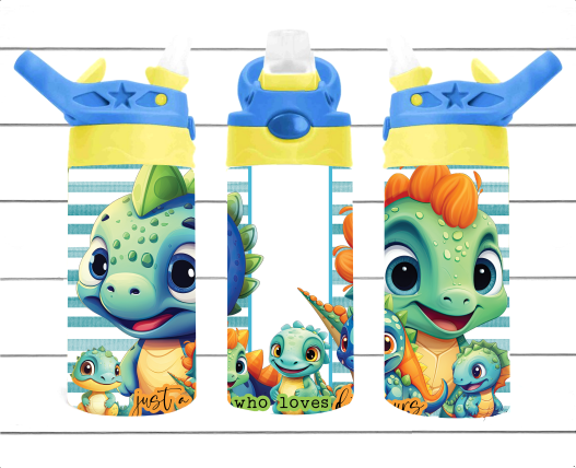 Just A Boy Who Loves Dinos - 12 oz Tumbler Wrap - Vinyl Transfers