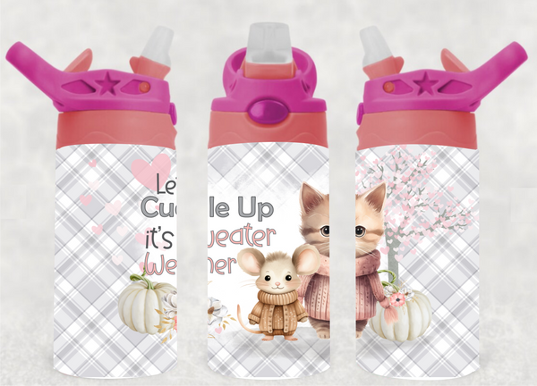 Let's Cuddle Up It's Sweater Weather - 12 oz Tumbler Wrap Sublimation Transfers