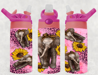 Elephant & Sunflowers - 12 oz Tumbler Wrap - Vinyl Transfers