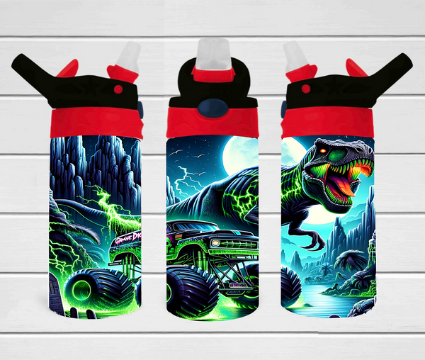 Monster Truck & Dinosaur - 12 oz Tumbler Wrap Sublimation Transfers