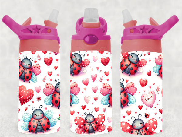 Ladybugs & Hearts - 12 oz Tumbler Wrap - Vinyl Transfers