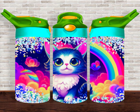 Neon Kittens - 12 oz Tumbler Wrap - Vinyl Transfers