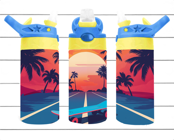 Skateboard Sunset - 12 oz Tumbler Wrap - Vinyl Transfers