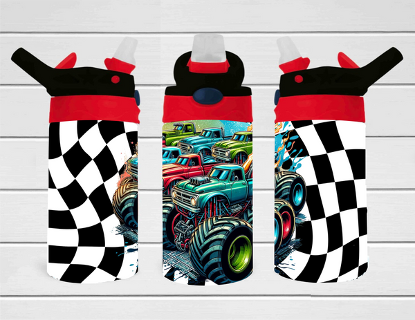 Monster Trucks - 12 oz Tumbler Wrap - Vinyl Transfers