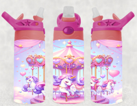 Unicorn Carousel - 12 oz Tumbler Wrap Sublimation Transfers