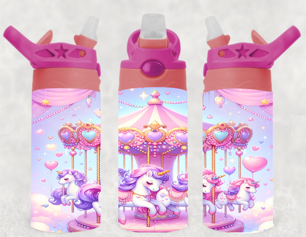 Unicorn Carousel - 12 oz Tumbler Wrap - Vinyl Transfers