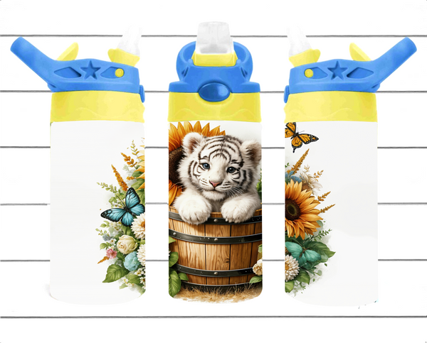 Baby White Tiger - 12 oz Tumbler Wrap - Vinyl Transfers