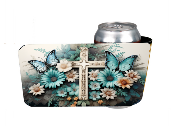 Cross & Teal Butterflies - Slap Wrap - Sublimation Transfers