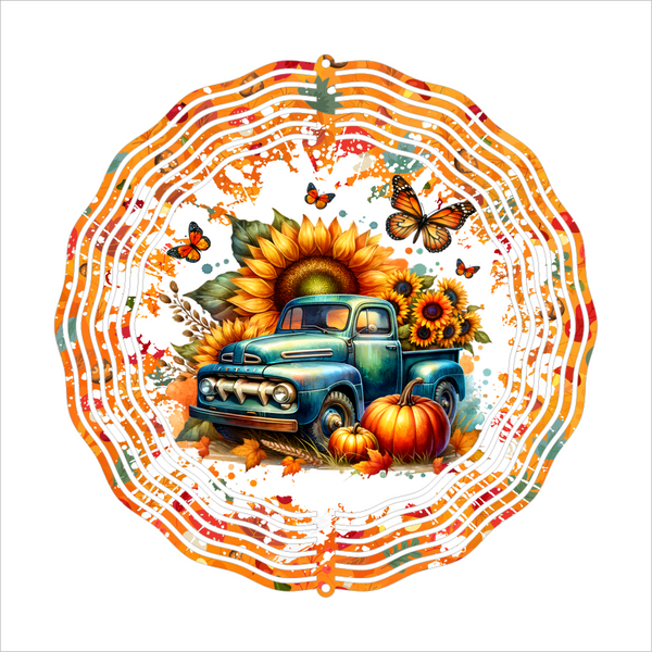 Autumn Vintage Truck - Wind Spinner - Sublimation Transfers