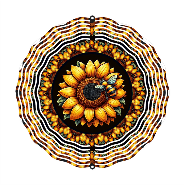 Honeybee On Sunflower - Wind Spinner - Sublimation Transfers