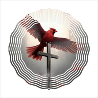 Cardinal on a Cross - Wind Spinner - Sublimation Transfers