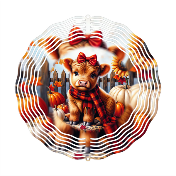 Christmas Country Cow - Wind Spinner - Sublimation Transfers