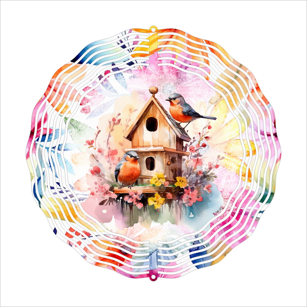 Floral Birdhouse - Wind Spinner - Sublimation Transfers