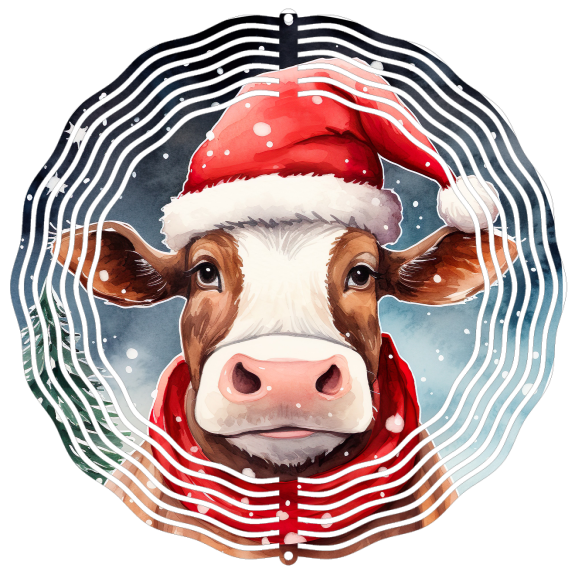 Christmas Cow - Wind Spinner - Sublimation Transfers