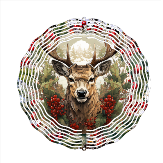 Christmas Deer - Wind Spinner - Sublimation Transfers