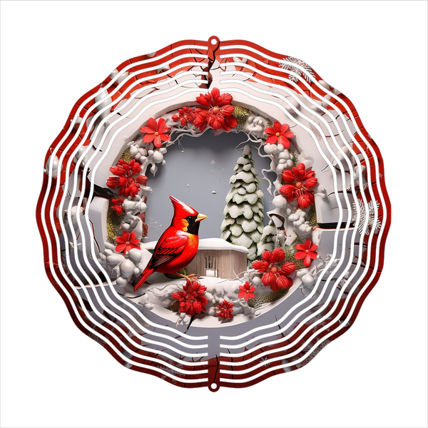 Christmas Cardinal - Wind Spinner - Sublimation Transfers